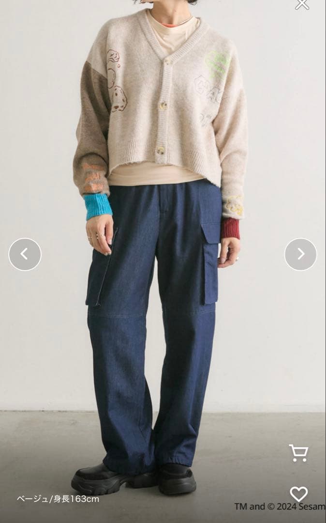 ear PAPILLONNER×セサミストリート　コラボ刺しゅうカーディガン