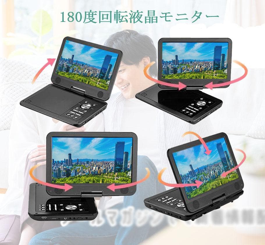 INTENAVI 12.6型 ポータブルdvdプレーヤー 液晶 CPRM対応