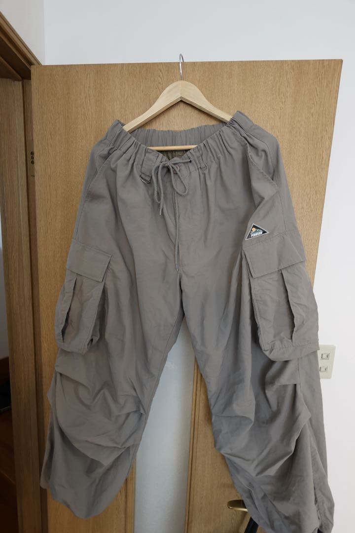 Perushu ナイロンジャケット セットアップ ライトグレー Lサイズ