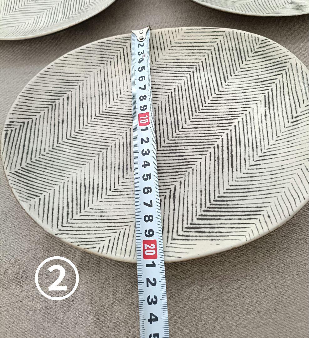 石岡信之　ヘリンボーン　楕円皿　5枚セット