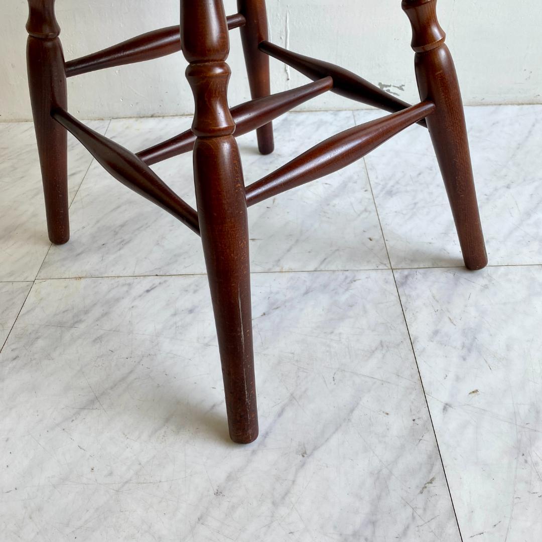 秋田木工 ビンテージ ダイニングチェア 曲木 椅子 レザー座面 鋲打ち