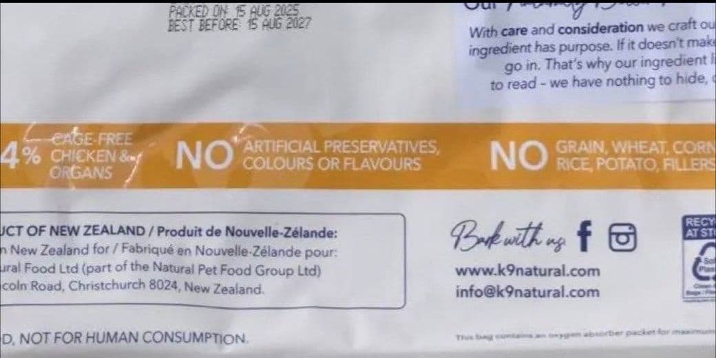 K9ナチュラル ビーフホキ&チキン＆ビーフフィースト500g各1個