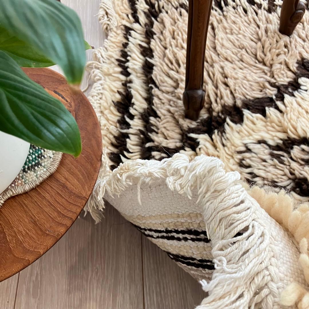 レア✳︎モロッコラグ　ミルキー　ブラウンチョコ　メダリオン　トルコヴィンテージラグ