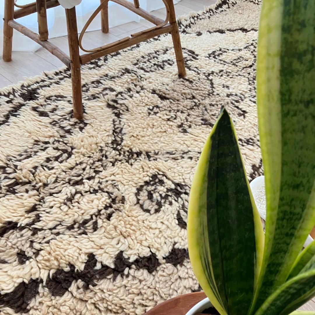 レア✳︎モロッコラグ　ミルキー　ブラウンチョコ　メダリオン　トルコヴィンテージラグ