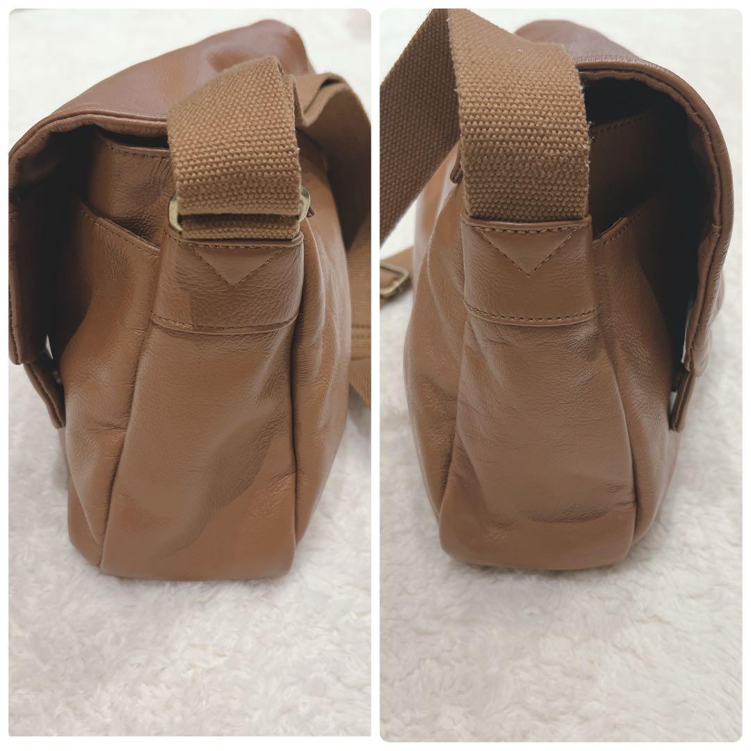 わちふぃーるど ダヤン 猫耳 レザー ショルダーバッグ 本革 茶 ブラウン