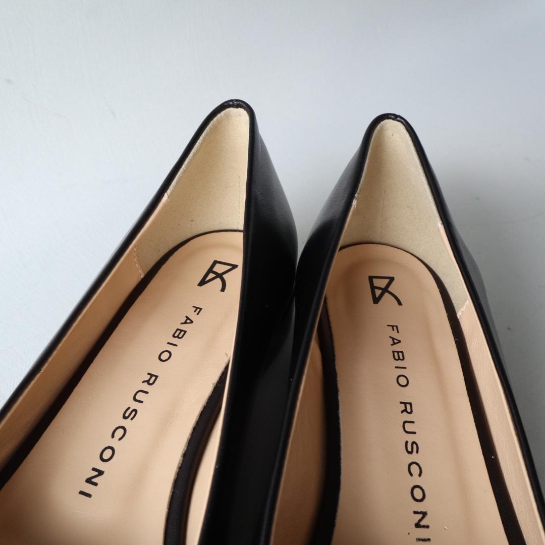 ほぼ未使用/現行ロゴ　ファビオルスコーニ　バックルフラットシューズ36黒23cm