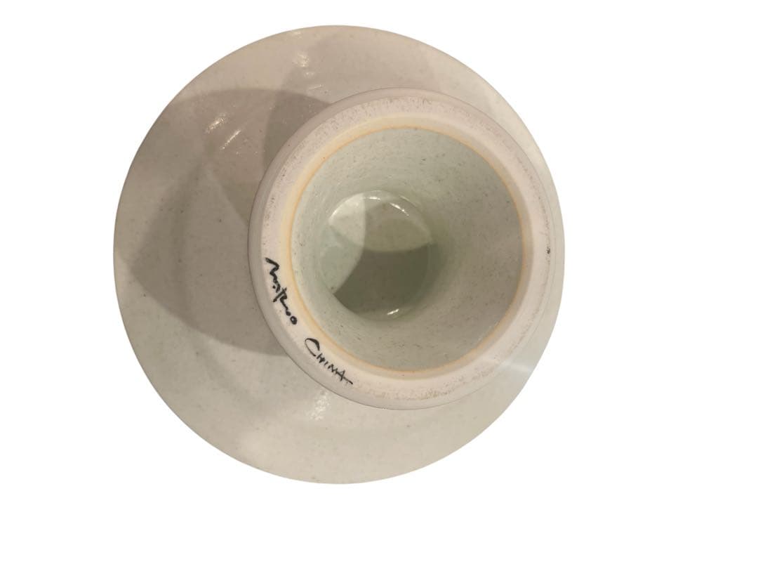 クリーム色 陶器 ケーキスタンド 約20.5cm