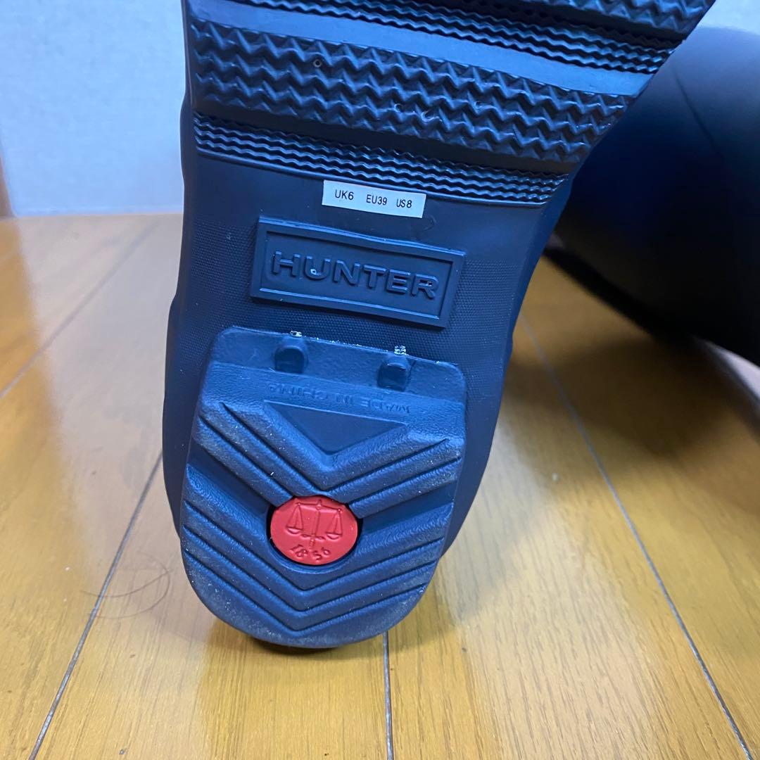 値下げ中【極美品】HUNTER レインブーツ 長靴 ネイビー US8