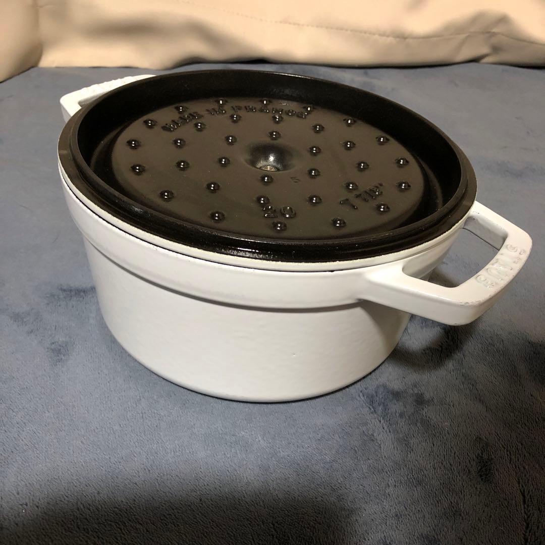 STAUB ストウブ 20cm 白　中古品