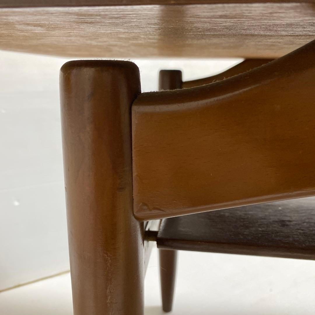 昭和レトロ コーヒーテーブル センターテーブル 応接テーブル 木製 棚付き 希少