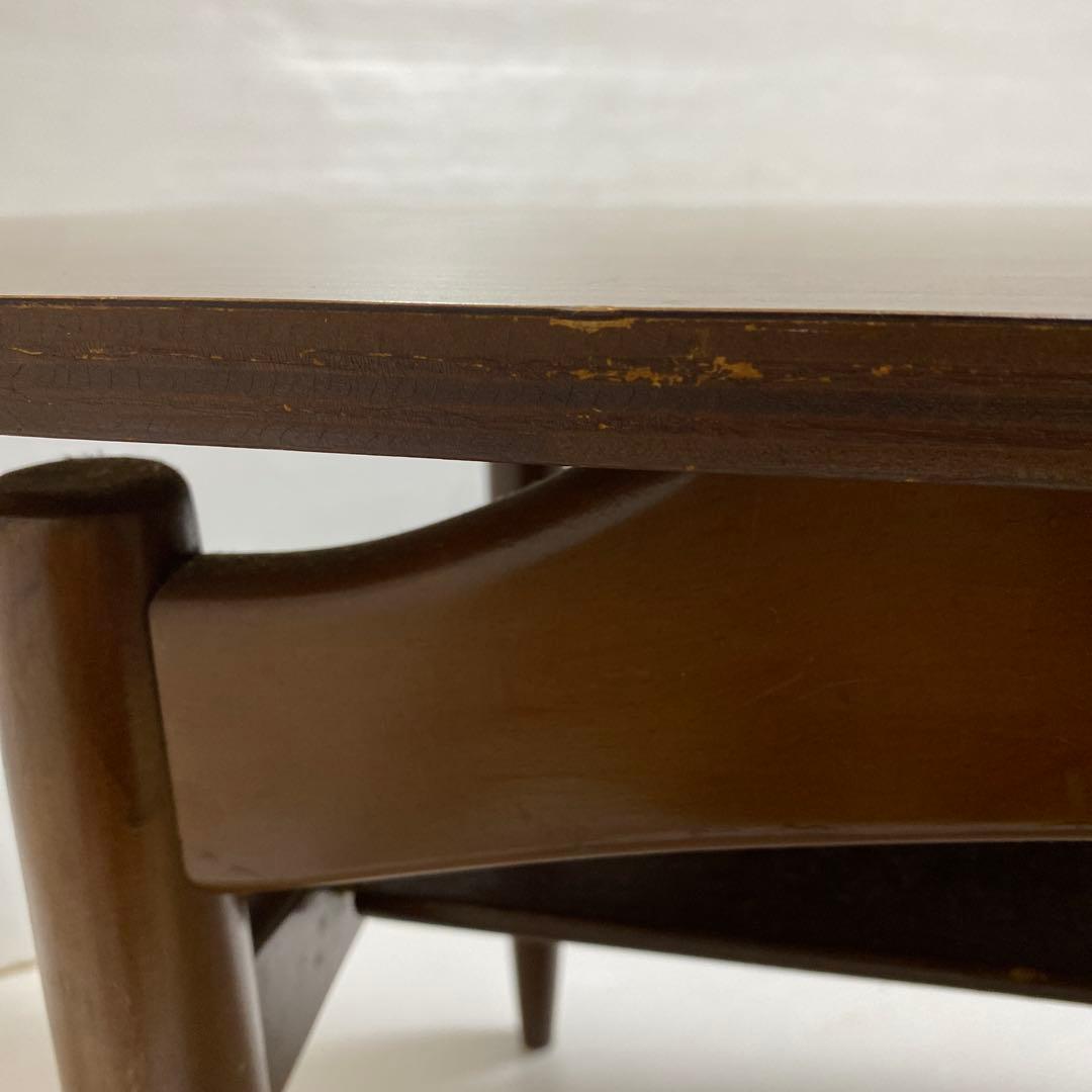 昭和レトロ コーヒーテーブル センターテーブル 応接テーブル 木製 棚付き 希少