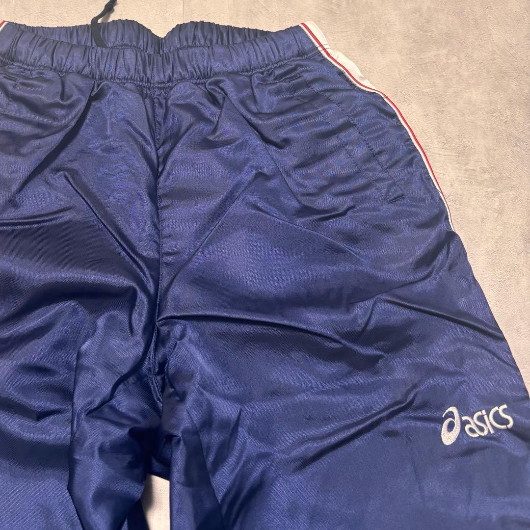【美品】asics ウインドブレーカー セット 大きめ ネイビー スポーツ 陸上