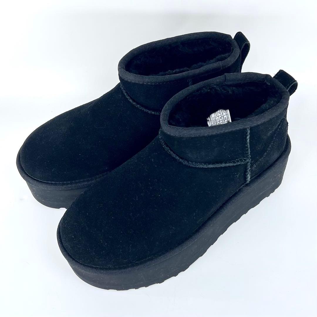 【新品未使用】UGG ULTRA MINI PLATFORM ブーツ 黒24.0