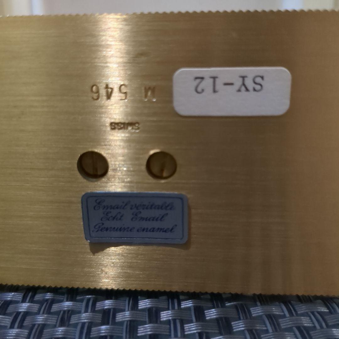 金色のオーバル型置時計インホフ水晶置時計