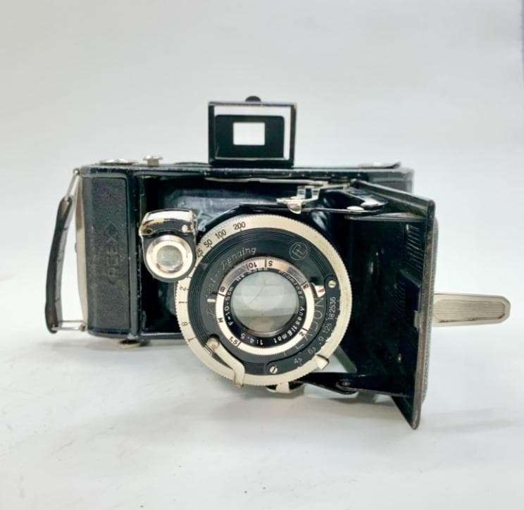 激レア「REEX」中判イコンタタイプカメラ美光堂森製作所レザーケース付
