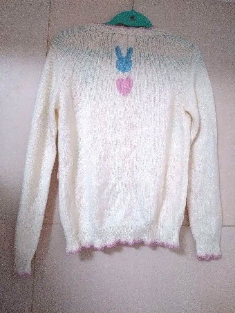 【美品✩】ナイルパーチ♡手編みのウサギ刺繍のニットカーディガンです(^^)♡