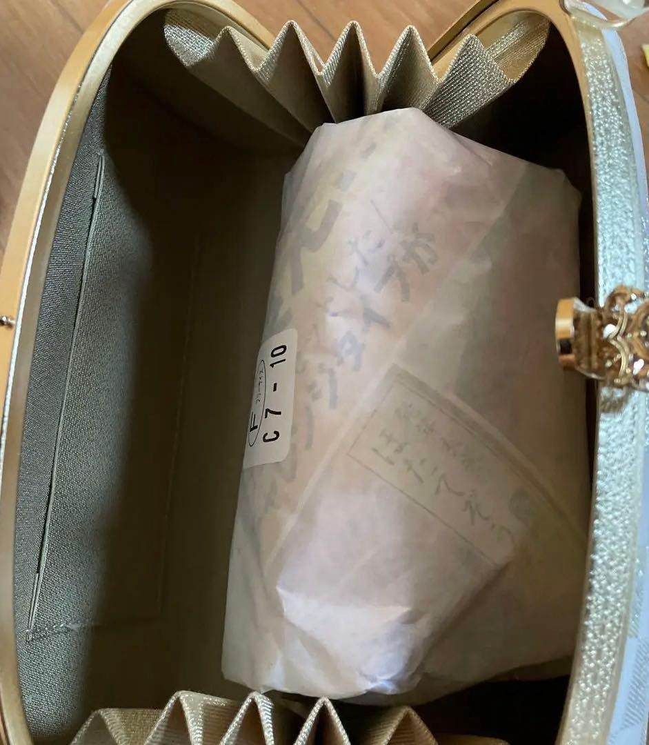 ホワイト チェック柄 ハンドバッグと草履セット