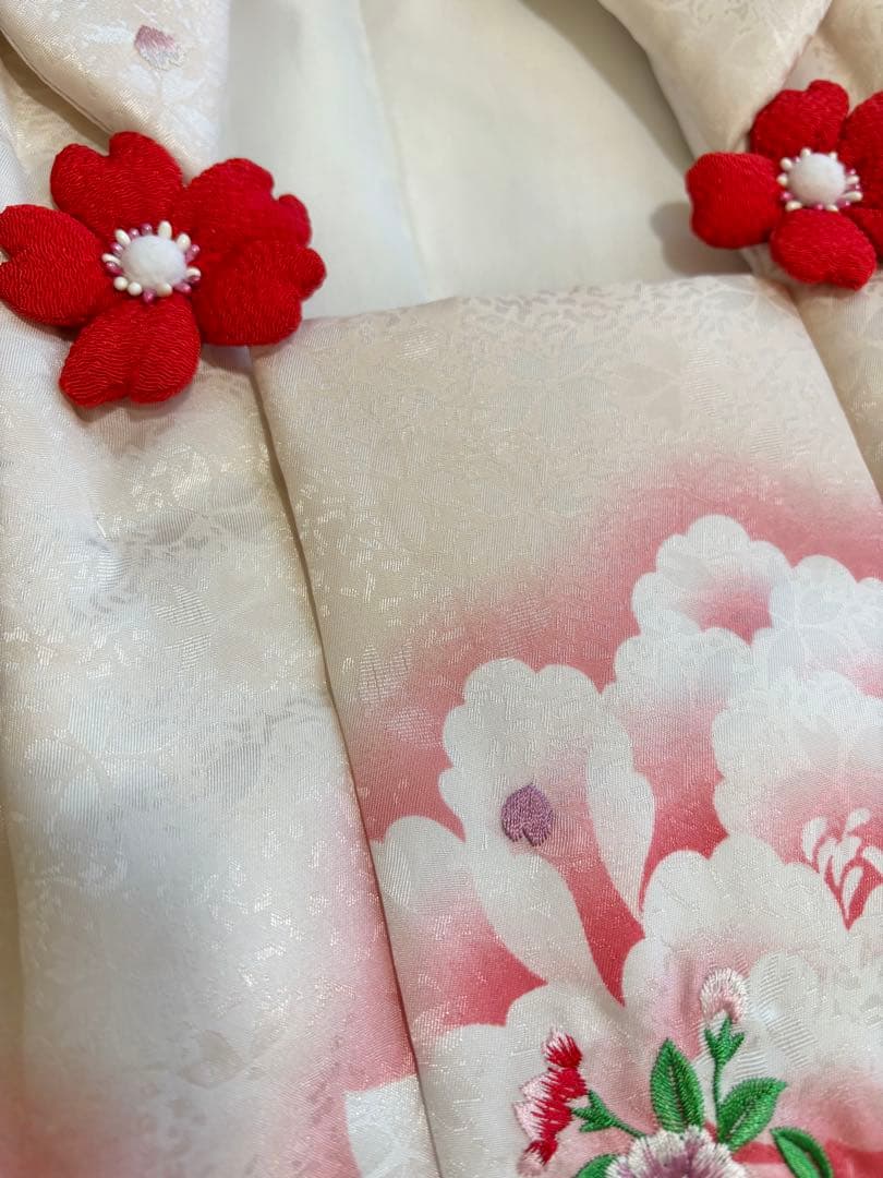 マユミブランド 3歳 七五三 赤 着物 フルセット