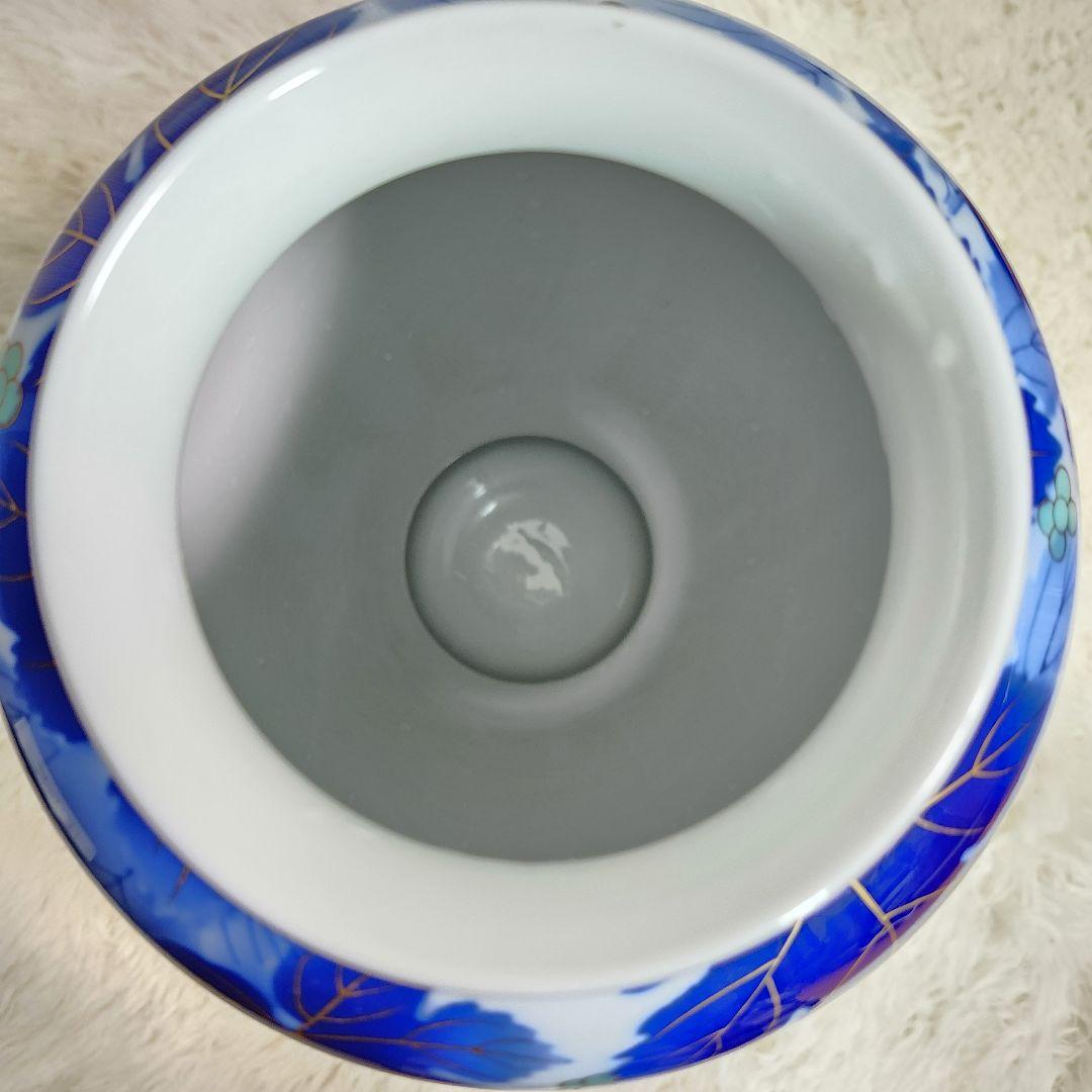 【廃盤！希少！】深川製磁　瑠璃 葡萄　花生 14号 38cm 高級美術品 有田焼