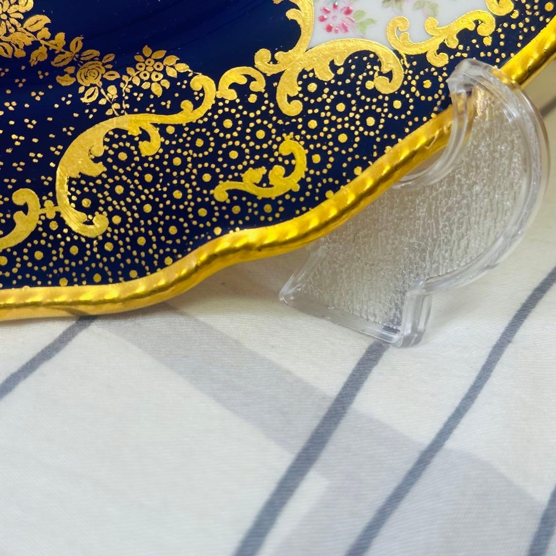 スポード コープランド×トマス・グード コバルト金彩バラ 25.5cmプレート