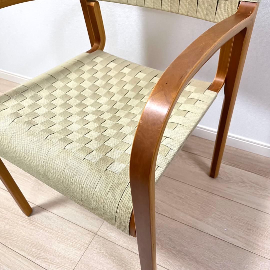 (つ71)WISE WISE アームチェア 編み座面 ナチュラル