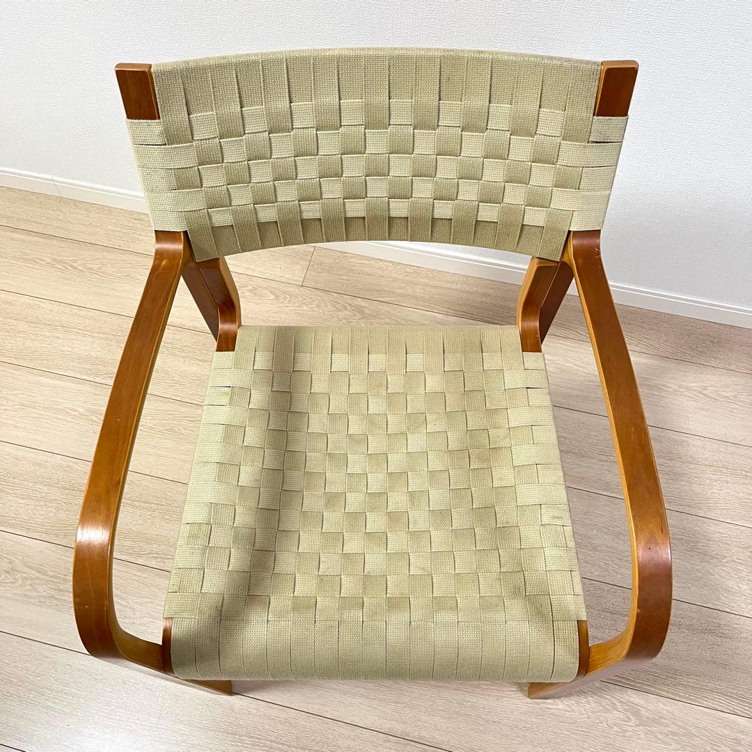 (つ71)WISE WISE アームチェア 編み座面 ナチュラル