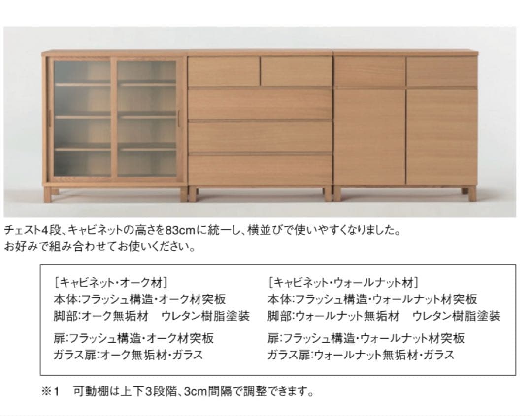 美品・廃盤希少★無印 ウォールナット材キャビネット・木製扉