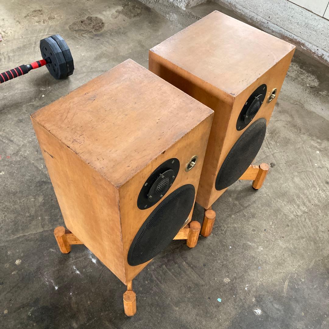 引き取り限定 天然木 十字台付き Victor SX-3 木製スピーカー