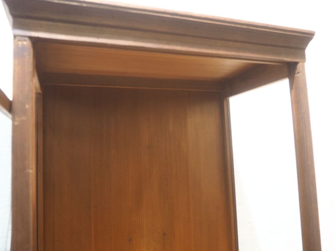 1316 ケンドン式　3面ガラスの飾り棚　展示棚　人形ケース　レトロ　骨董