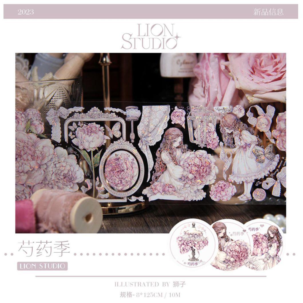 ✩再販✩J685＃芍药季(水晶)LION切り売り海外人物マステ女の子