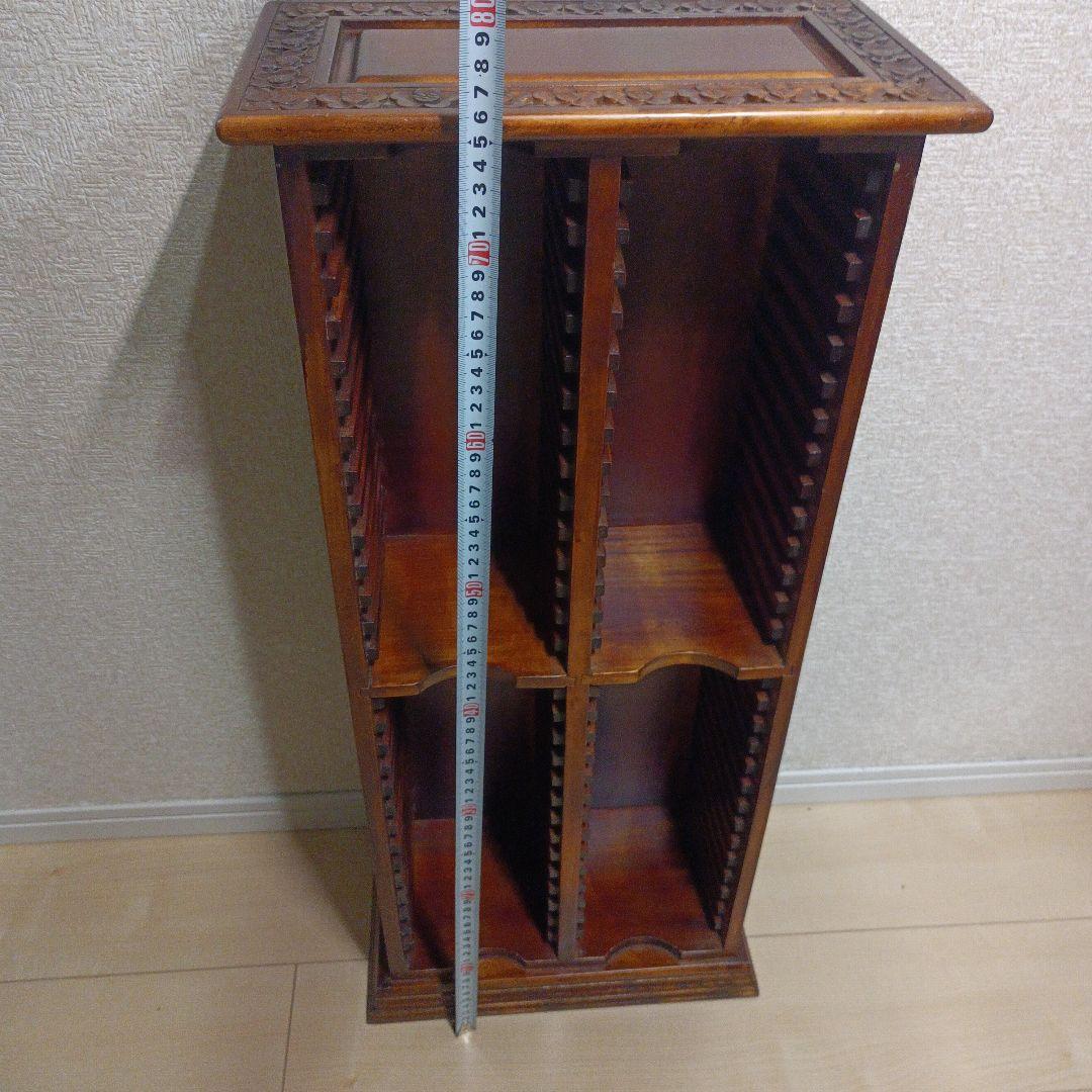 希少レア　アンティーク　木製 彫刻入り CD/DVD収納キャビネット/スタンド