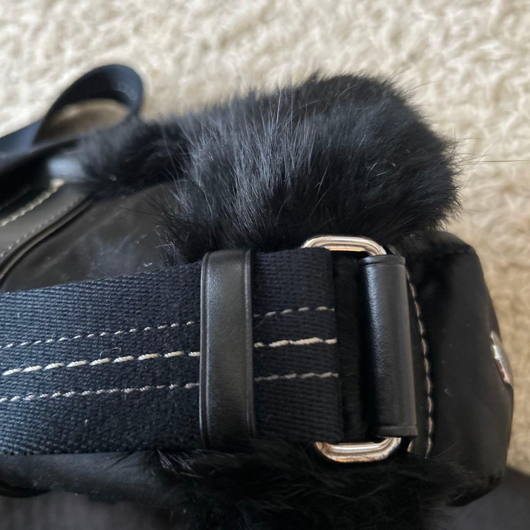 COACH シグネチャー　ブラック　ファー バッグ