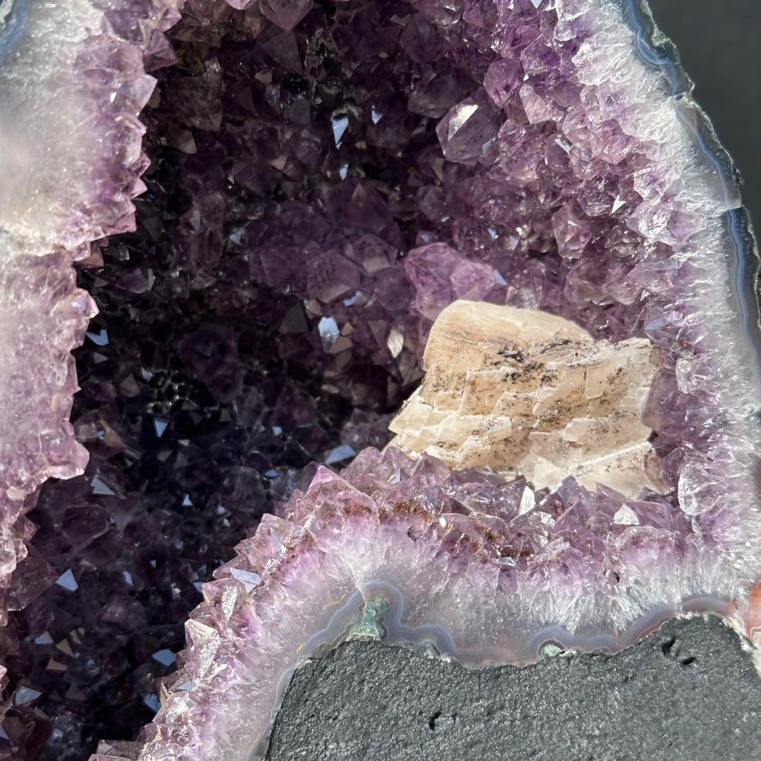 天然石 タイチンルチルクォーツ共生アメジストのドーム　置物G.80