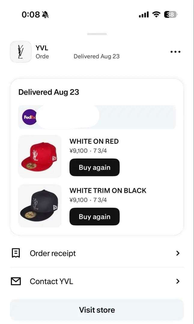 正規品 YVL Hat Playboi Carti Red 7 3/4