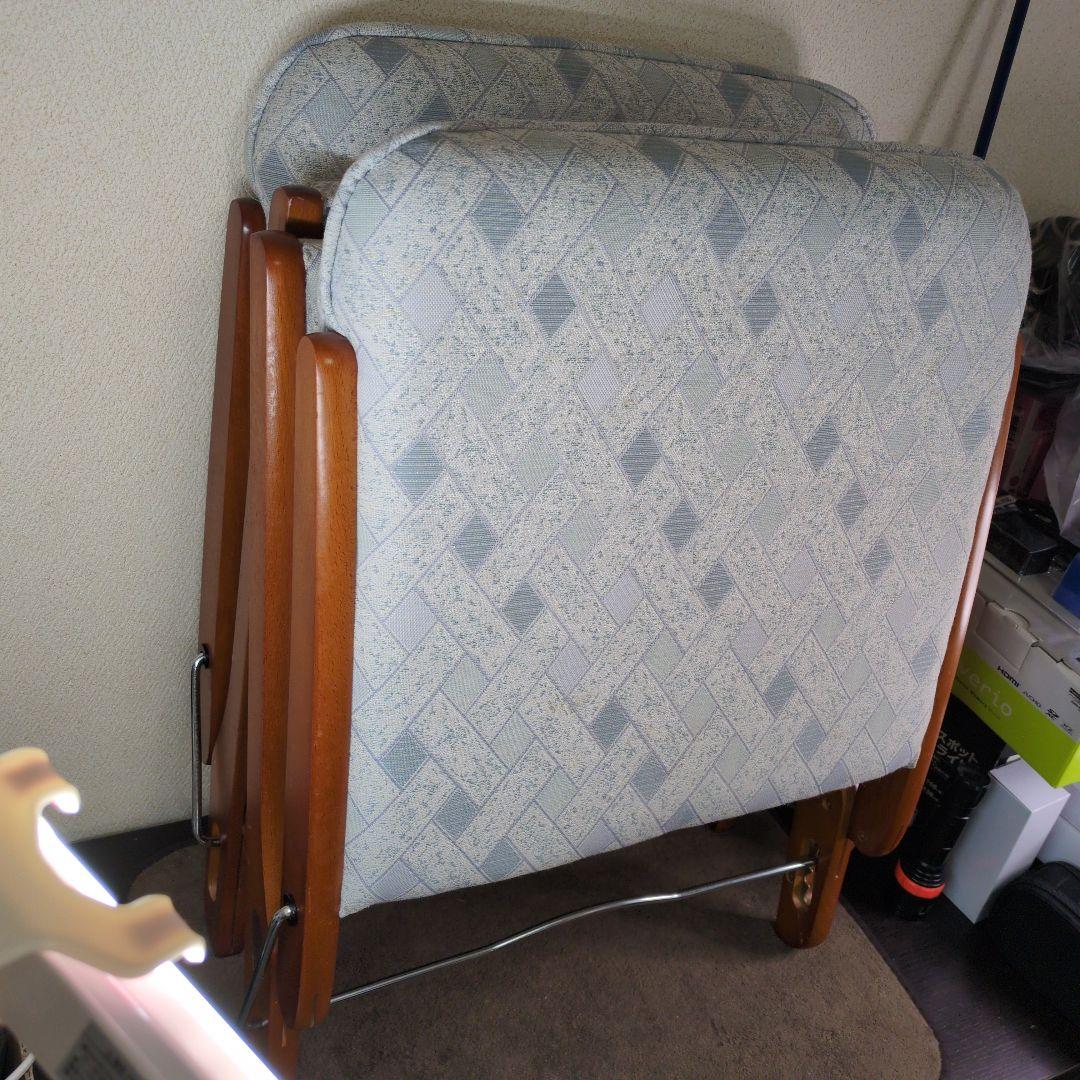 ニチハン折りたたみ座椅子 天然木 2脚セット CM-1012 昭和レトロ