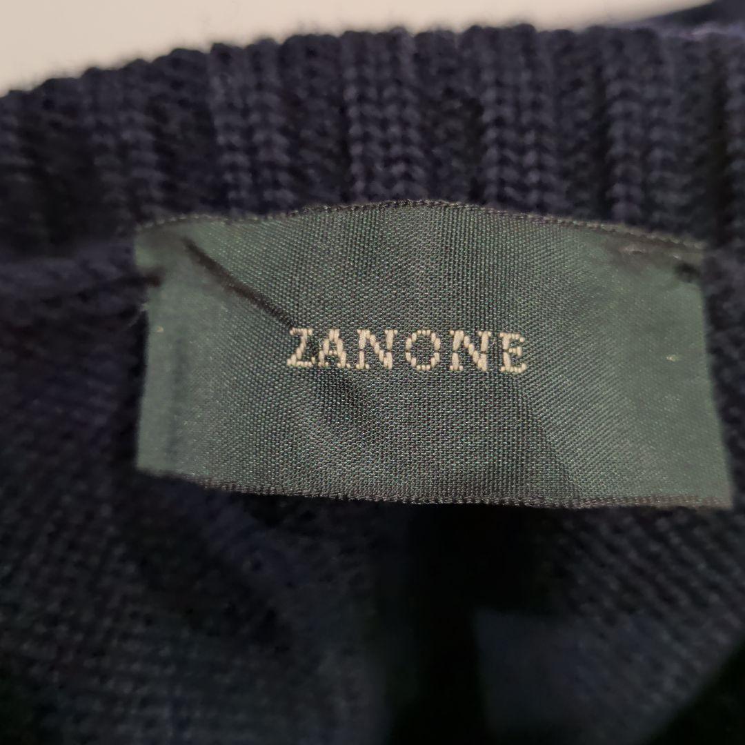 ザノーネ　ミドルゲージ　ネイビー タートルネック　４８