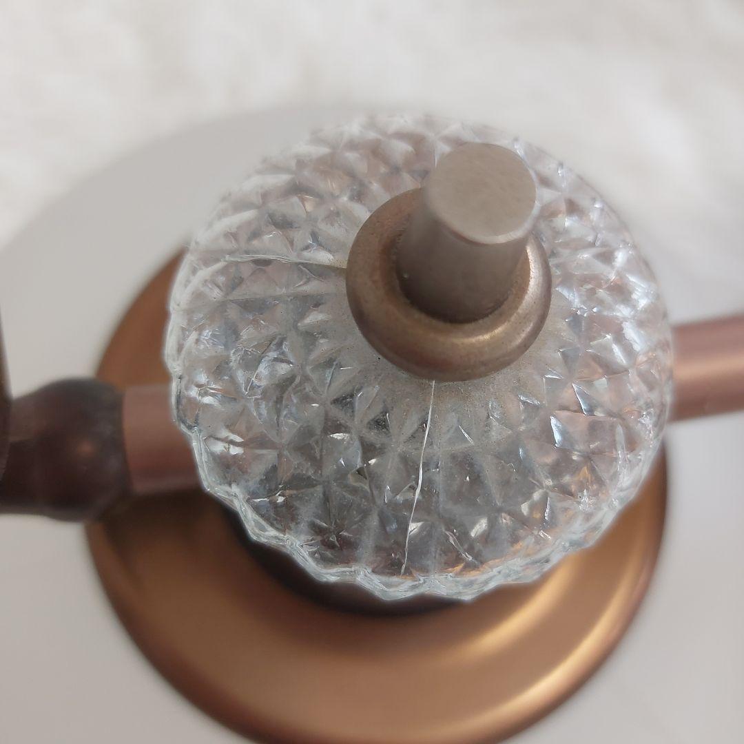 アンティークシャンデリア✨松下電工 ブロンズ仕上げ ガラス 4灯 送料込み