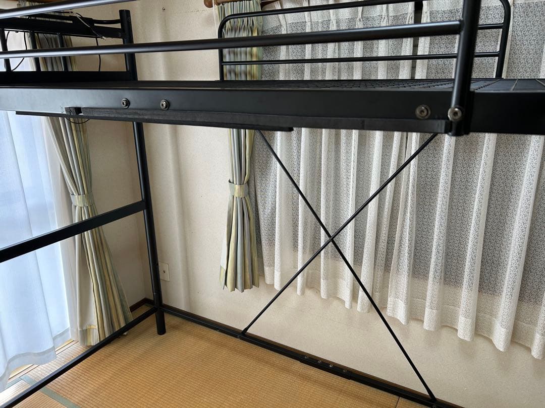 ロフトベッド スチール製【ブラック】