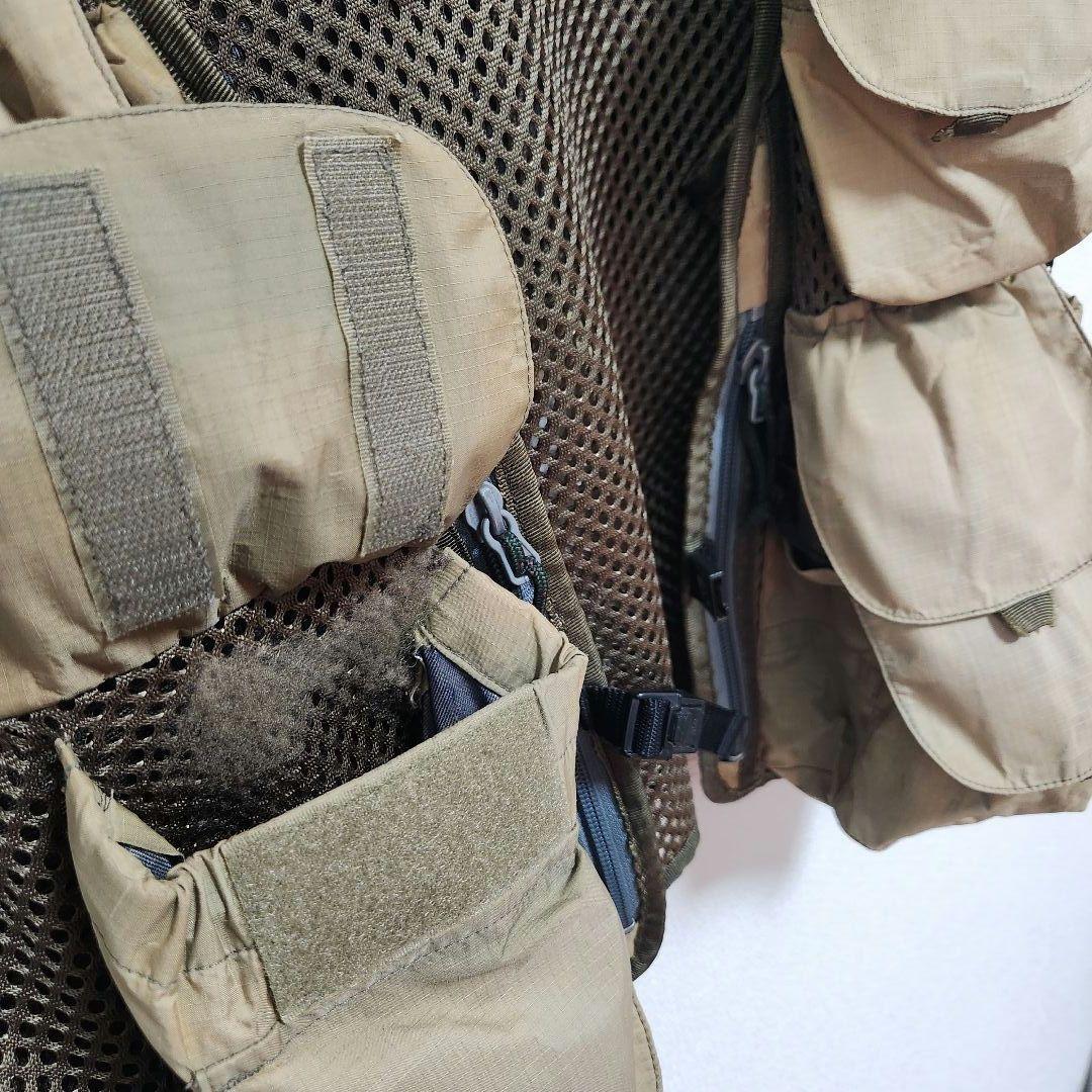 Patagonia メッシュフィッシングベスト ベージュ ブラウン　バーチカル