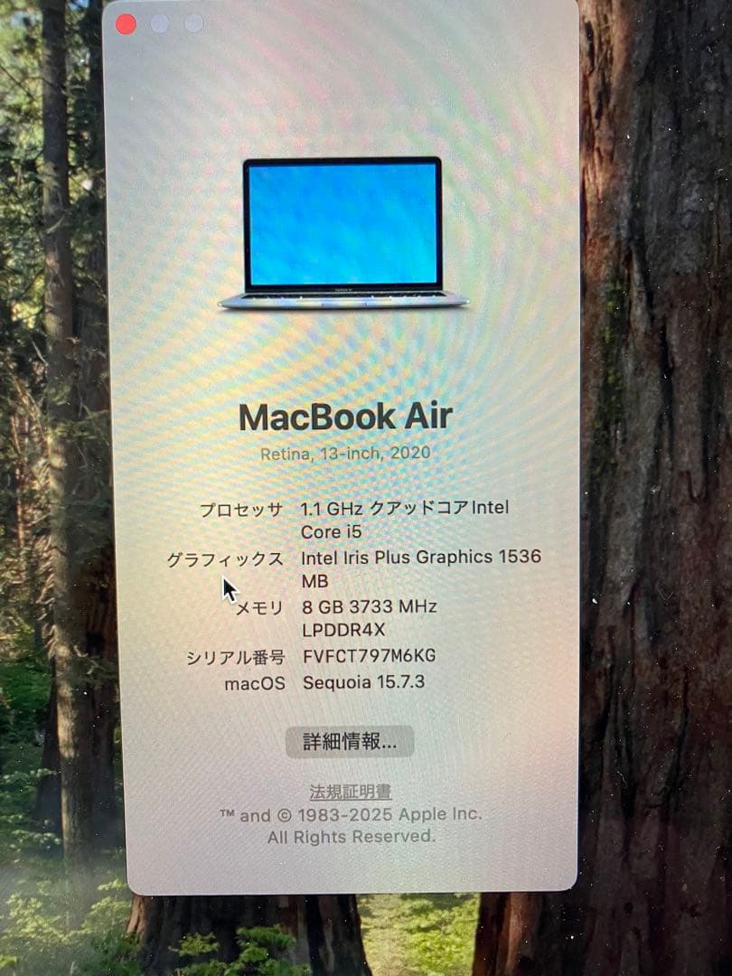 MacBook Air 2020 13インチ SSD 512GB 8GB RAM