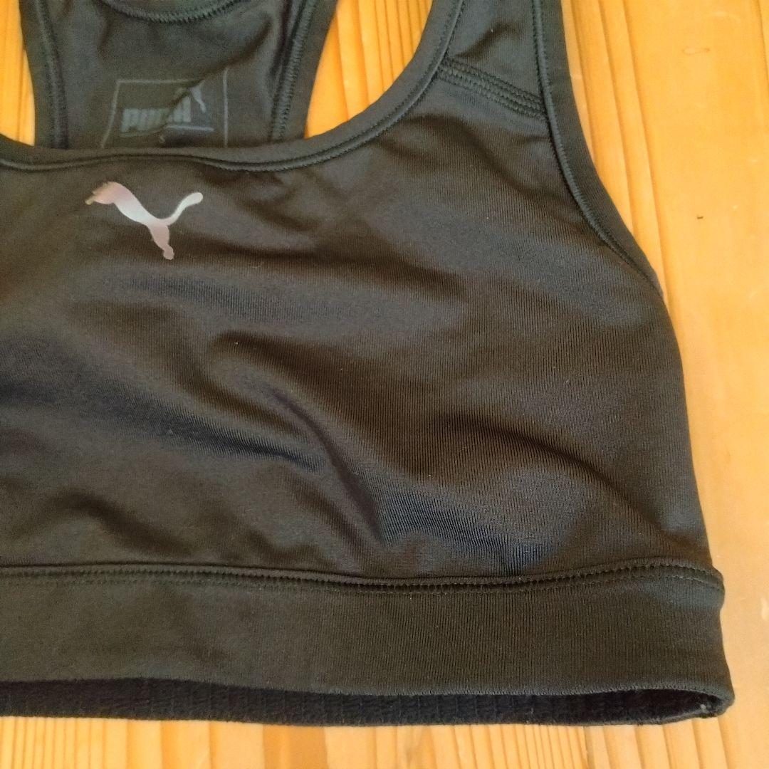 女子陸上ユニフォーム PUMA ブラック ブラトップ パンツのセット