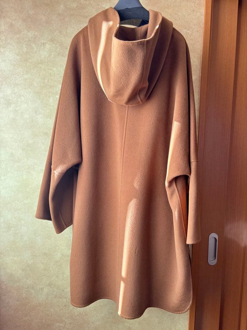 【訳あり】Spick & Span ウール100％ フード コート キャメル　S