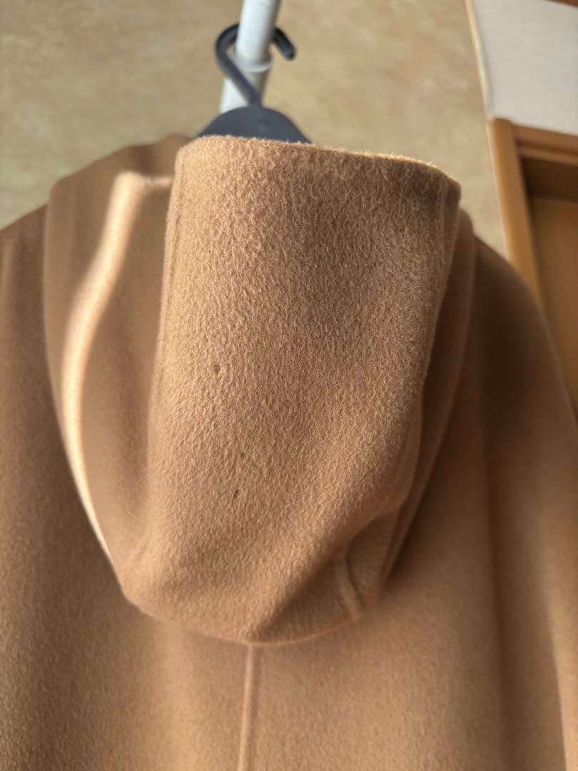 【訳あり】Spick & Span ウール100％ フード コート キャメル　S