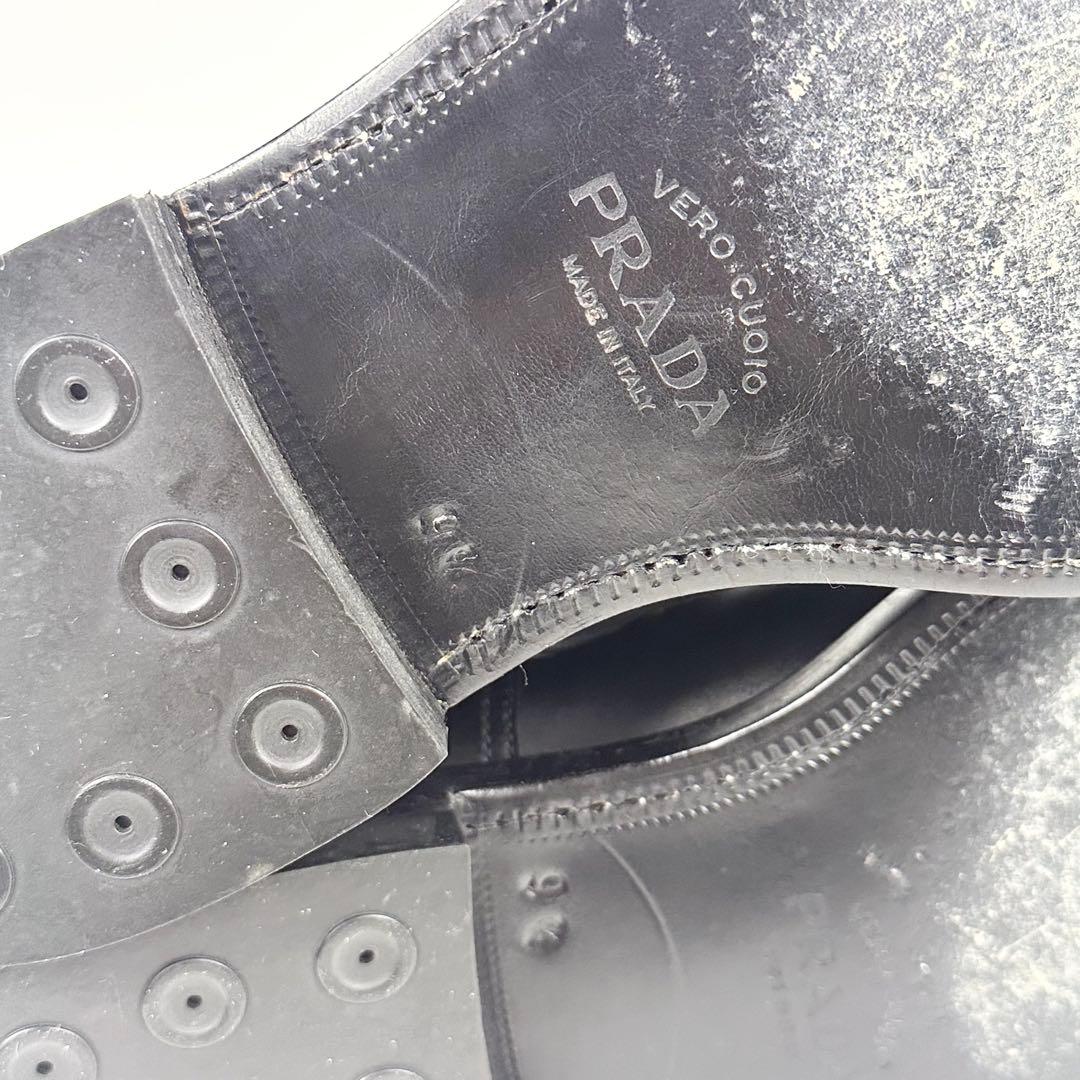PRADA レザー ドレスシューズ 黒 箱あり 9.5 archive