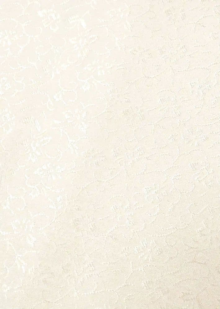 洗える色無地　花唐草地紋　オフホワイト　Lサイズ