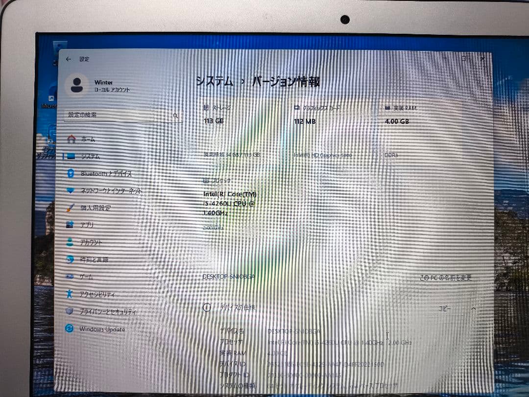 MacBook本体 MacBook Air 2014 i5 4GB 128GB Dual OS