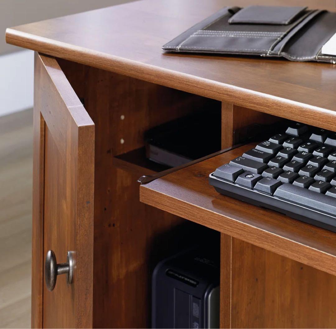 木製 パソコンデスク 机　引き出し、収納付き