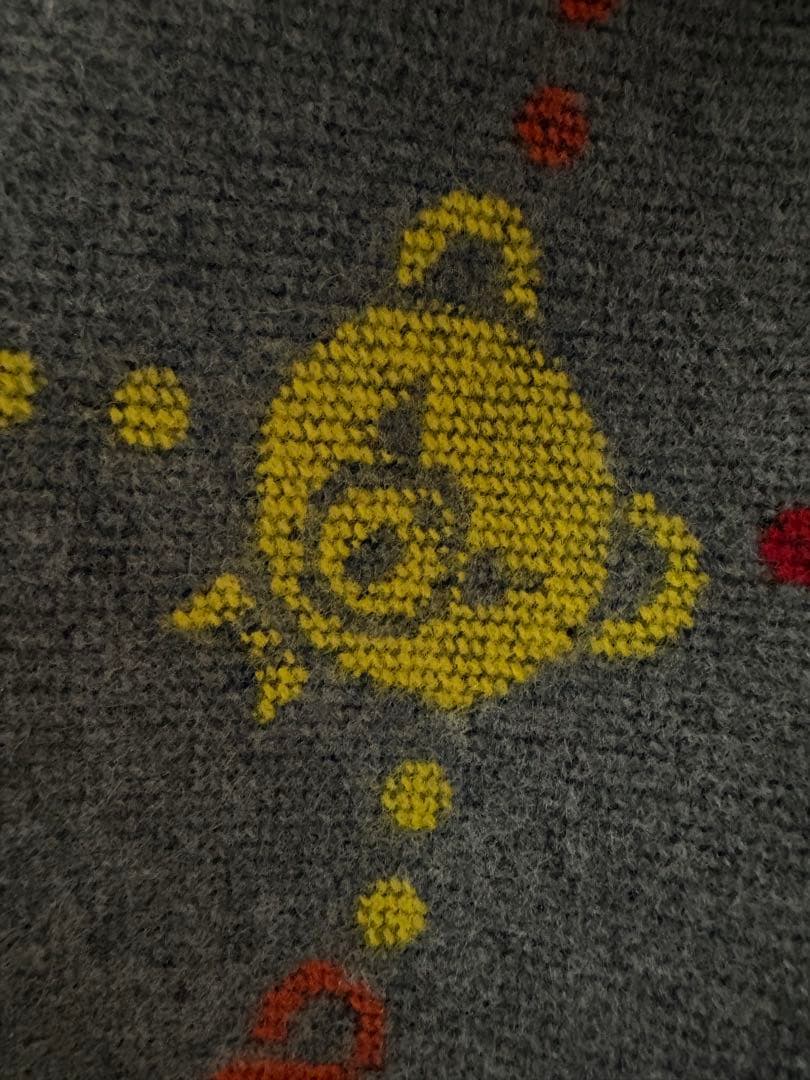 【ヒステリックグラマー】クマ模様フリンジ付きポンチョストール