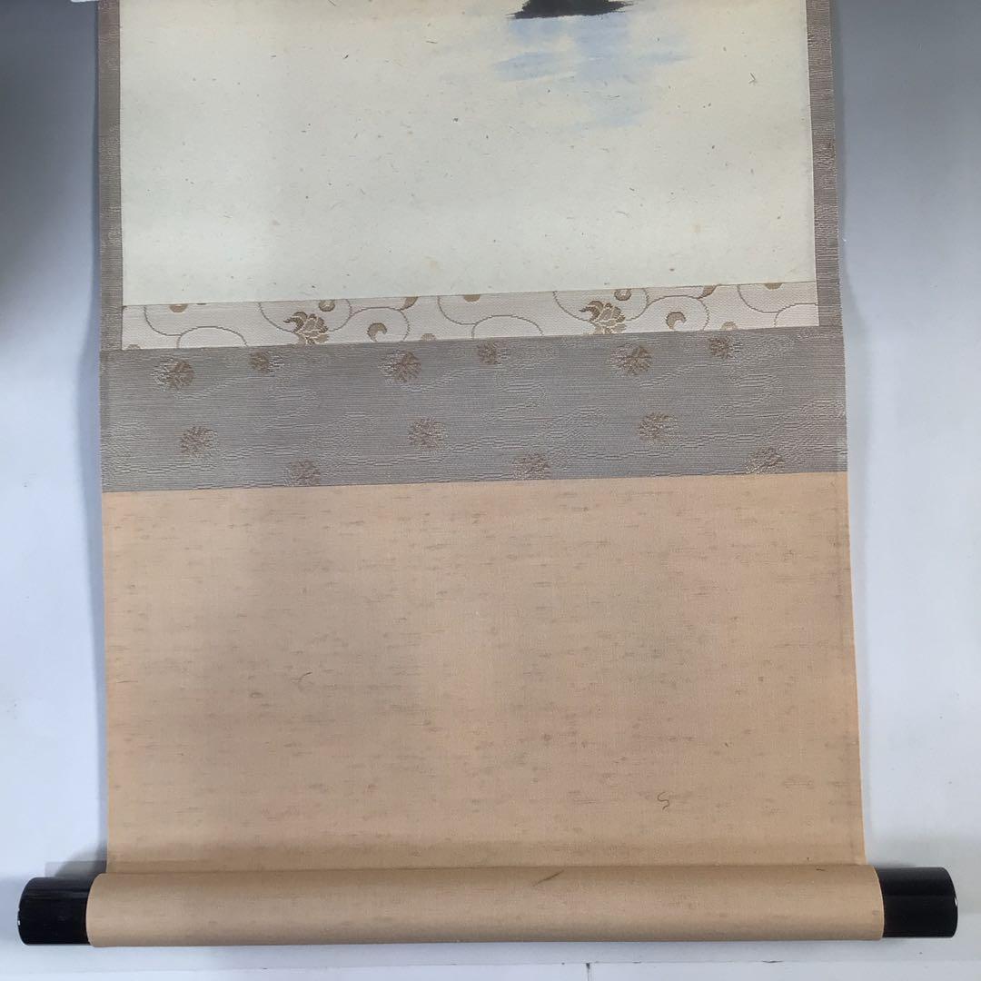 Ｅ４９１　E903 2点！　法谷文雅　『清流　鯉の図』　共箱　　肉筆　画賛