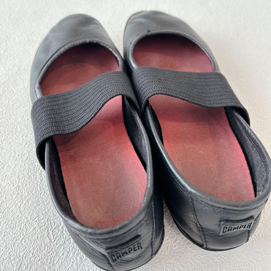 定番✨CAMPER ライトニナ　フラットシューズ　ブラック 36 レザー　黒